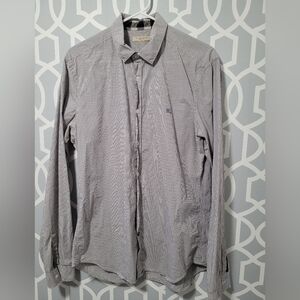 Burberry Brit grey plaid longsleeve button down shirt sz M